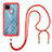 Silicone Matte Finish and Plastic Back Cover Case 360 Degrees with Lanyard Strap for Realme C21Y