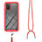 Silicone Matte Finish and Plastic Back Cover Case 360 Degrees with Lanyard Strap for Samsung Galaxy A02s