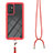 Silicone Matte Finish and Plastic Back Cover Case 360 Degrees with Lanyard Strap for Samsung Galaxy A34 5G