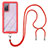 Silicone Matte Finish and Plastic Back Cover Case 360 Degrees with Lanyard Strap for Samsung Galaxy S20 FE (2022) 5G