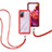 Silicone Matte Finish and Plastic Back Cover Case 360 Degrees with Lanyard Strap for Samsung Galaxy S20 FE 4G