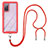 Silicone Matte Finish and Plastic Back Cover Case 360 Degrees with Lanyard Strap for Samsung Galaxy S20 FE 4G