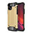 Silicone Matte Finish and Plastic Back Cover Case for Apple iPhone 12 Max Gold