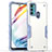 Silicone Matte Finish and Plastic Back Cover Case for Motorola Moto Edge 20 Lite 5G White