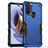 Silicone Matte Finish and Plastic Back Cover Case for Motorola Moto G41 Blue