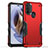 Silicone Matte Finish and Plastic Back Cover Case for Motorola Moto G41 Red