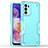 Silicone Matte Finish and Plastic Back Cover Case for Motorola Moto G71s 5G Cyan