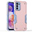 Silicone Matte Finish and Plastic Back Cover Case for Motorola Moto G71s 5G Pink