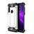 Silicone Matte Finish and Plastic Back Cover Case for Motorola Moto G8 Power Silver