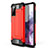 Silicone Matte Finish and Plastic Back Cover Case for Samsung Galaxy S20 FE 4G Red