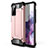 Silicone Matte Finish and Plastic Back Cover Case for Samsung Galaxy S20 FE 4G Rose Gold