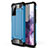 Silicone Matte Finish and Plastic Back Cover Case for Samsung Galaxy S20 FE 4G Sky Blue