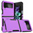 Silicone Matte Finish and Plastic Back Cover Case for Samsung Galaxy Z Flip4 5G Purple