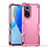 Silicone Matte Finish and Plastic Back Cover Case QW1 for Huawei Honor 50 5G Pink