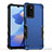Silicone Matte Finish and Plastic Back Cover Case QW1 for Oppo A16s Blue