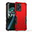 Silicone Matte Finish and Plastic Back Cover Case QW1 for Realme 9 5G Red