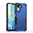 Silicone Matte Finish and Plastic Back Cover Case QW1 for Realme C30 Blue