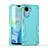 Silicone Matte Finish and Plastic Back Cover Case QW1 for Realme C30 Mint Blue