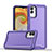 Silicone Matte Finish and Plastic Back Cover Case QW1 for Samsung Galaxy A04 4G Purple