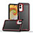 Silicone Matte Finish and Plastic Back Cover Case QW1 for Samsung Galaxy A04 4G Red and Black