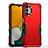 Silicone Matte Finish and Plastic Back Cover Case QW1 for Samsung Galaxy A13 4G Red