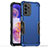 Silicone Matte Finish and Plastic Back Cover Case QW1 for Samsung Galaxy A23 4G Blue