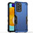 Silicone Matte Finish and Plastic Back Cover Case QW1 for Samsung Galaxy A52 4G Blue