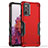 Silicone Matte Finish and Plastic Back Cover Case QW1 for Samsung Galaxy A73 5G Red