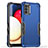 Silicone Matte Finish and Plastic Back Cover Case QW1 for Samsung Galaxy F02S SM-E025F Blue