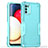 Silicone Matte Finish and Plastic Back Cover Case QW1 for Samsung Galaxy F02S SM-E025F Mint Blue