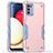Silicone Matte Finish and Plastic Back Cover Case QW1 for Samsung Galaxy F02S SM-E025F Pink