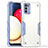 Silicone Matte Finish and Plastic Back Cover Case QW1 for Samsung Galaxy F02S SM-E025F White