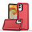 Silicone Matte Finish and Plastic Back Cover Case QW1 for Samsung Galaxy F14 5G Red