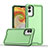 Silicone Matte Finish and Plastic Back Cover Case QW1 for Samsung Galaxy M04 Green