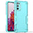 Silicone Matte Finish and Plastic Back Cover Case QW1 for Samsung Galaxy S20 FE (2022) 5G Mint Blue