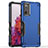 Silicone Matte Finish and Plastic Back Cover Case QW1 for Samsung Galaxy S20 FE 5G Blue