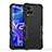 Silicone Matte Finish and Plastic Back Cover Case QW1 for Vivo Y21 Black