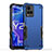 Silicone Matte Finish and Plastic Back Cover Case QW1 for Vivo Y21 Blue