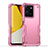 Silicone Matte Finish and Plastic Back Cover Case QW1 for Vivo Y35 4G Pink