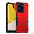 Silicone Matte Finish and Plastic Back Cover Case QW1 for Vivo Y35 4G Red