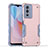 Silicone Matte Finish and Plastic Back Cover Case QW1 for Vivo Y76 5G Rose Gold