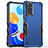 Silicone Matte Finish and Plastic Back Cover Case QW1 for Xiaomi Redmi Note 11 4G (2022) Blue