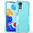 Silicone Matte Finish and Plastic Back Cover Case QW1 for Xiaomi Redmi Note 11 4G (2022) Mint Blue