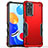 Silicone Matte Finish and Plastic Back Cover Case QW1 for Xiaomi Redmi Note 11 4G (2022) Red