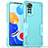 Silicone Matte Finish and Plastic Back Cover Case QW1 for Xiaomi Redmi Note 11 Pro 4G Mint Blue