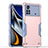 Silicone Matte Finish and Plastic Back Cover Case QW1 for Xiaomi Redmi Note 11E Pro 5G Pink