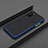 Silicone Matte Finish and Plastic Back Cover Case R02 for Huawei Honor V30 5G Blue