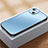 Silicone Matte Finish and Plastic Back Cover Case U01 for Apple iPhone 15 Blue