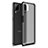 Silicone Matte Finish and Plastic Back Cover Case U01 for Samsung Galaxy M12 Black