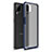 Silicone Matte Finish and Plastic Back Cover Case U01 for Samsung Galaxy M12 Blue